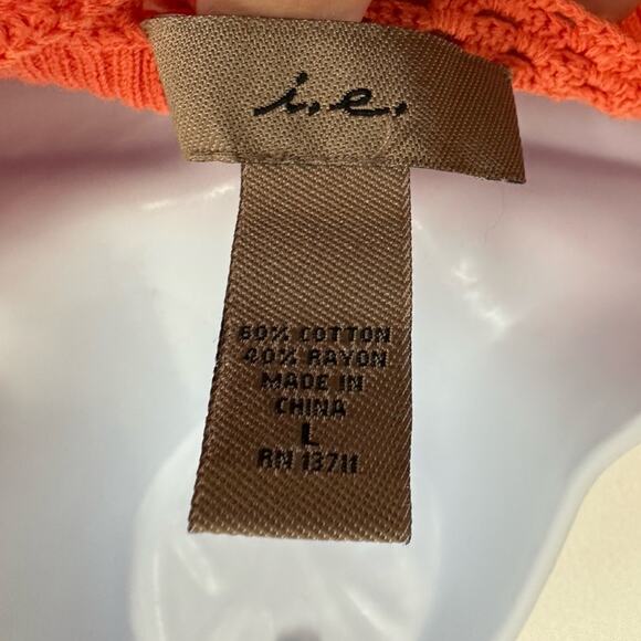 Y2K Style Knit Short Sleeve Light Sweater, Embroidered Style, Orange, Sz Large - Picture 6 of 6